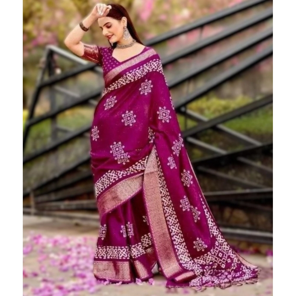 PID-66574-Women-s-Cotton-Silk-Printed-Saree-With-Unstitched-Blouse-5-5-Mtr-Purple-1-1000x1000-1.webp Women's Cotton Silk Printed Saree With Unstitched Blouse 5.5Mtr (Wine) - Image 1