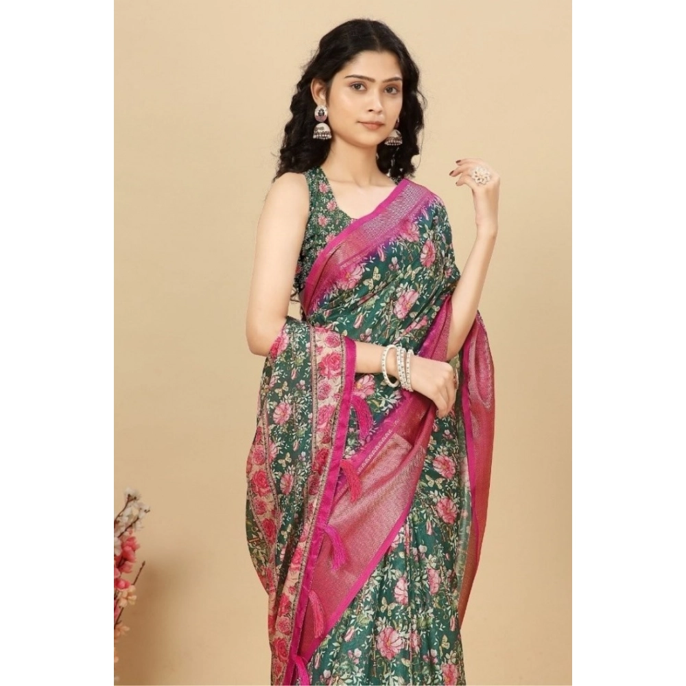 PID-66583-Women-s-Cotton-Silk-Floral-Printed-Saree-With-Unstitched-Blouse-5-5-Mtr-Green-1-1000x1000-1.webp Women's Cotton Silk Floral Printed Saree With Unstitched Blouse 5.5Mtr (Green) - Image 1