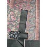 Women's Cotton Silk Floral Printed Saree With Unstitched Blouse 5.5Mtr (Grey-Black) - Image 2