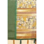 Women's Cotton Silk Floral Printed Saree With Unstitched Blouse 5.5Mtr (Mustard) - Image 2