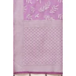 Women's Art Silk Jacquard Printed Saree With Unstitched Blouse 5.5Mtr (Purple) - Image 6