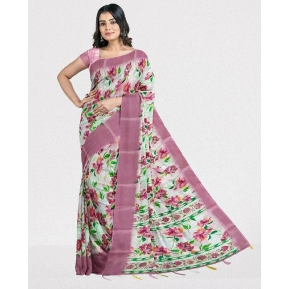 PID-66697-Women-s-Cotton-Blend-Floral-Printed-Saree-With-Unstitched-Blouse-5-5-Mtr-Pink-1-1000x1000-1.webp Women's Cotton Blend Floral Printed Saree With Unstitched Blouse 5.5Mtr (Pink) - Image 1