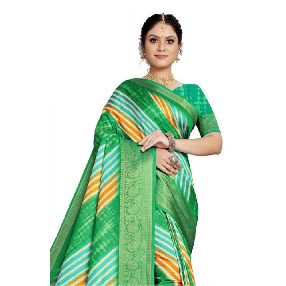 PID-66700-Women-s-Cotton-Silk-Striped-Saree-With-Unstitched-Blouse-5-5-Mtr-Green-1-1000x1000-1.webp Women's Cotton Silk Striped Saree With Unstitched Blouse 5.5Mtr (Green) - Image 1