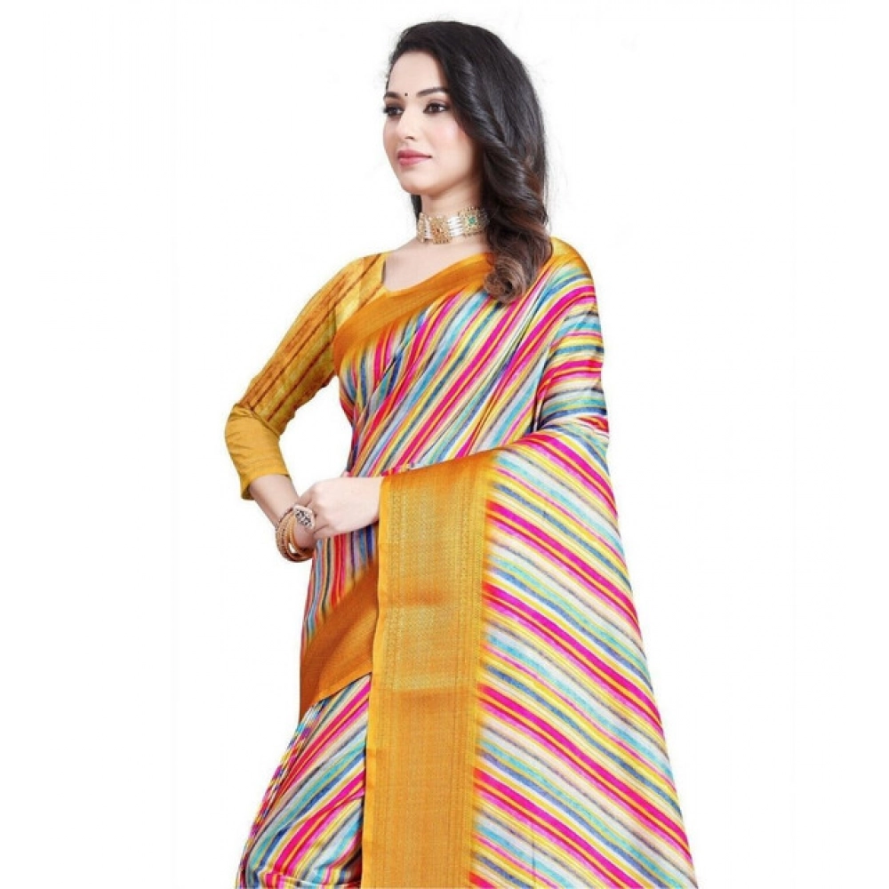 PID-66701-Women-s-Cotton-Silk-Striped-Saree-With-Unstitched-Blouse-5-5-Mtr-White-1-1000x1000-1.webp Women's Cotton Silk Striped Saree With Unstitched Blouse 5.5Mtr (Multicolor) - Image 1