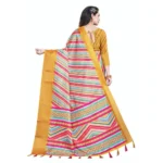 Women's Cotton Silk Striped  Saree With Unstitched Blouse 5.5Mtr (Multicolor) - Image 2