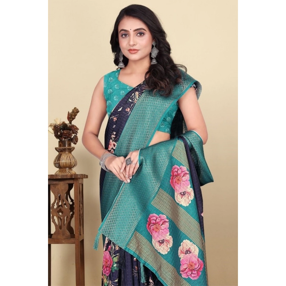 PID-66708-Women-s-Cotton-Blend-Floral-Printed-Saree-With-Unstitched-Blouse-5-5-Mtr-Navy-Blue-1-1000x1000-1.webp Women's Cotton Blend Floral Printed Saree With Unstitched Blouse 5.5Mtr (Navy Blue) - Image 1