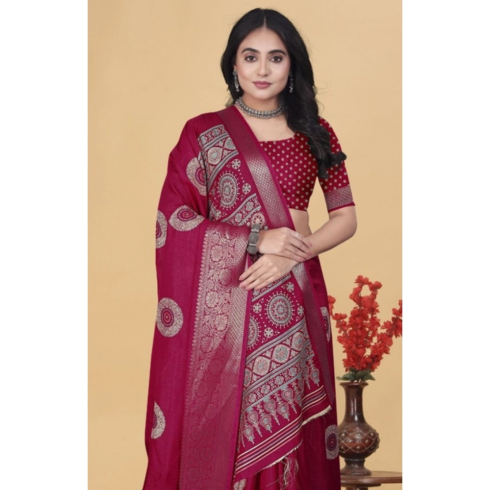 PID-66732-Women-s-Art-Silk-Printed-Saree-With-Unstitched-Blouse-5-5-Mtr-Pink-1-1000x1000-1.webp Women's Art Silk Printed Saree With Unstitched Blouse 5.5Mtr (Pink) - Image 1