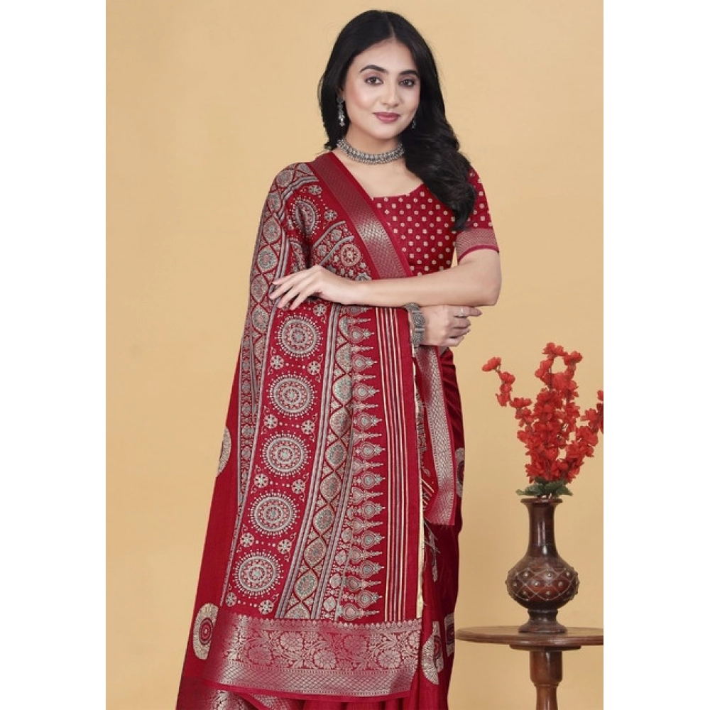 PID-66733-Women-s-Art-Silk-Printed-Saree-With-Unstitched-Blouse-5-5-Mtr-Red-1-1000x1000-1.webp Women's Art Silk Printed Saree With Unstitched Blouse 5.5Mtr (Red) - Image 1