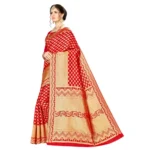 Women's Banarasi silk Saree with Blouse (Red, 5-6mtr) - Image 2