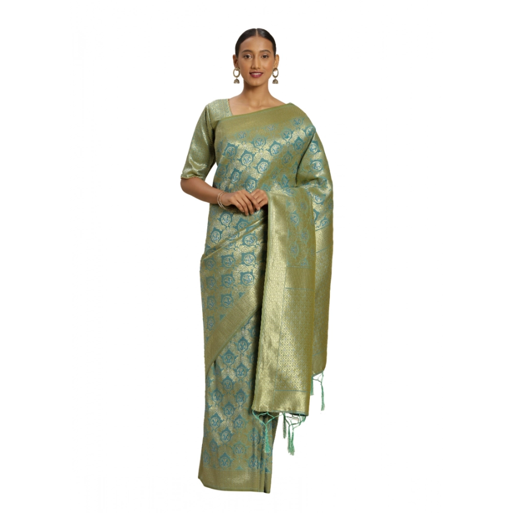49730477101_8568caa043_o_d-1000x1000-1.webp Women's Banarasi silk Saree with Blouse (Sky blue, 5-6mtr) - Image 1