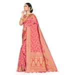 Women's Banarasi Silk Saree (Peach, 5-6mtrs) - Image 2