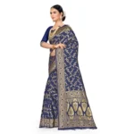Women's Banarasi Silk Saree (Neavy blue, 5-6mtrs) - Image 2