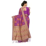 Women's Banarasi Silk Saree (Purple, 5-6mtrs) - Image 3