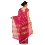 Women's Kota Doria Cotton Saree With Blouse (Rani,6-3 Mtrs) - Image 2