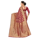Women's Banarasi Silk Saree (Maroon,5-6 Mtrs) - Image 3