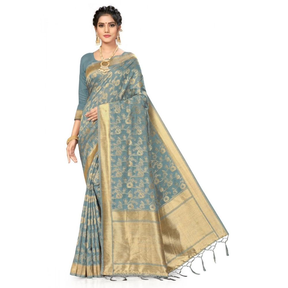 50968677951_e46fb072df_o_d-1000x1000-1.webp Women's Banarasi (Spun Cotton) Saree (Grey,5-6 Mtrs) - Image 1