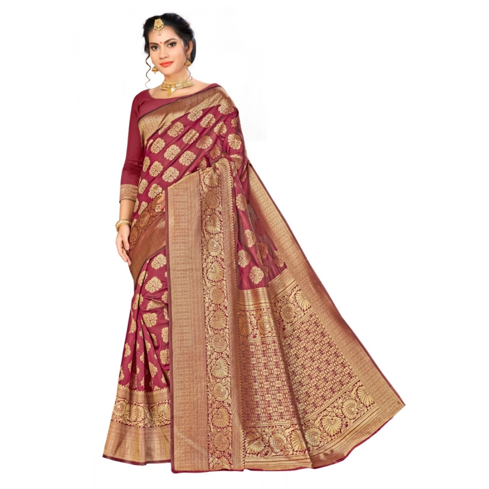 50968767932_f339533b4f_o_d-1000x1000-2.webp Women's Banarasi Silk Saree (Maroon,5-6 Mtrs) - Image 1