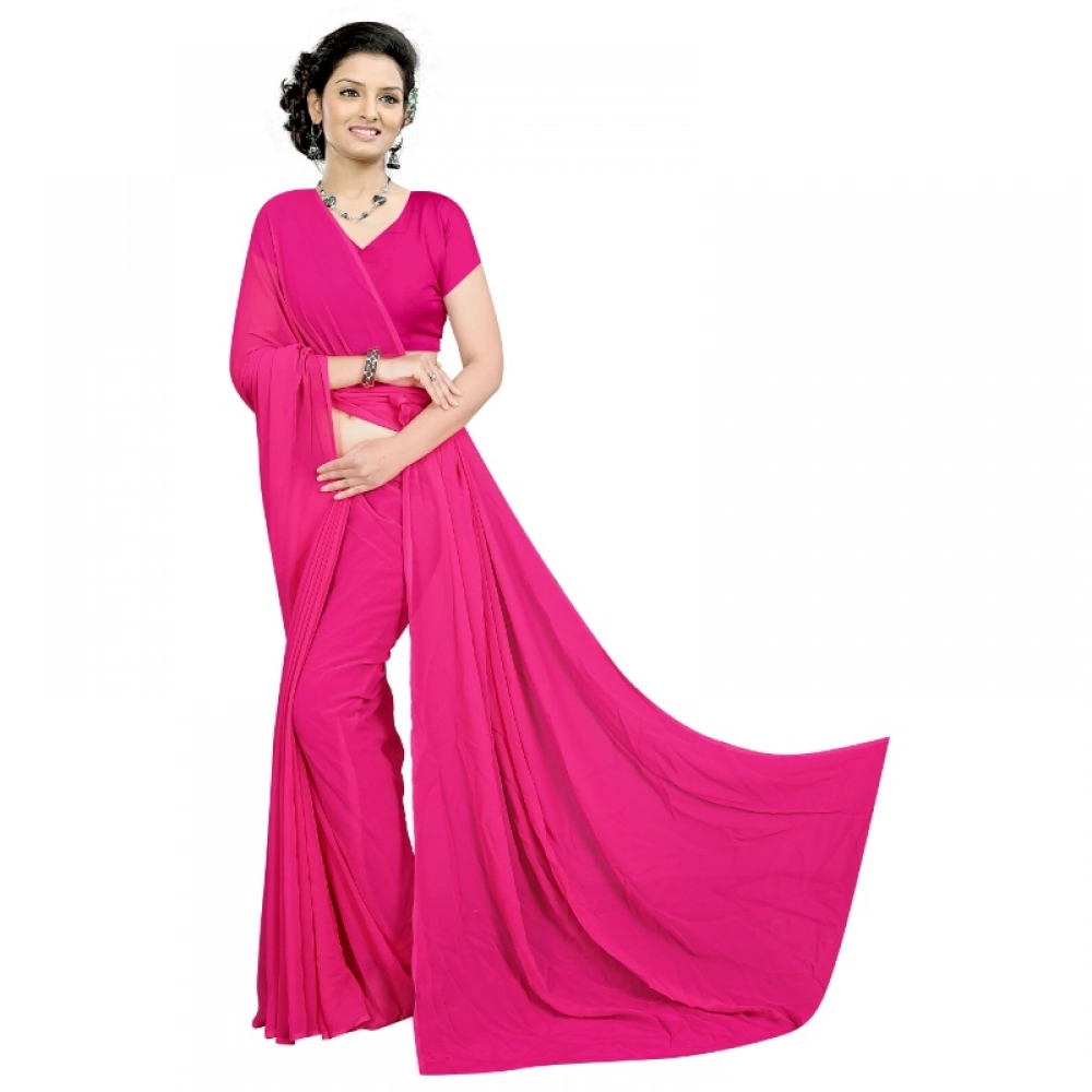 51403953028_d34179b252_o_d-1000x1000-1.webp Women's Georgette Plain Saree With Blouse (Pink, 5-6 Mtrs) - Image 1