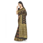 Women's Banarasi Silk Saree With Blouse (Black, 5-6Mtrs) - Image 2
