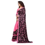 Women's Lycra Blend Saree with Blouse (Pink, 5-6 Mtrs) - Image 2