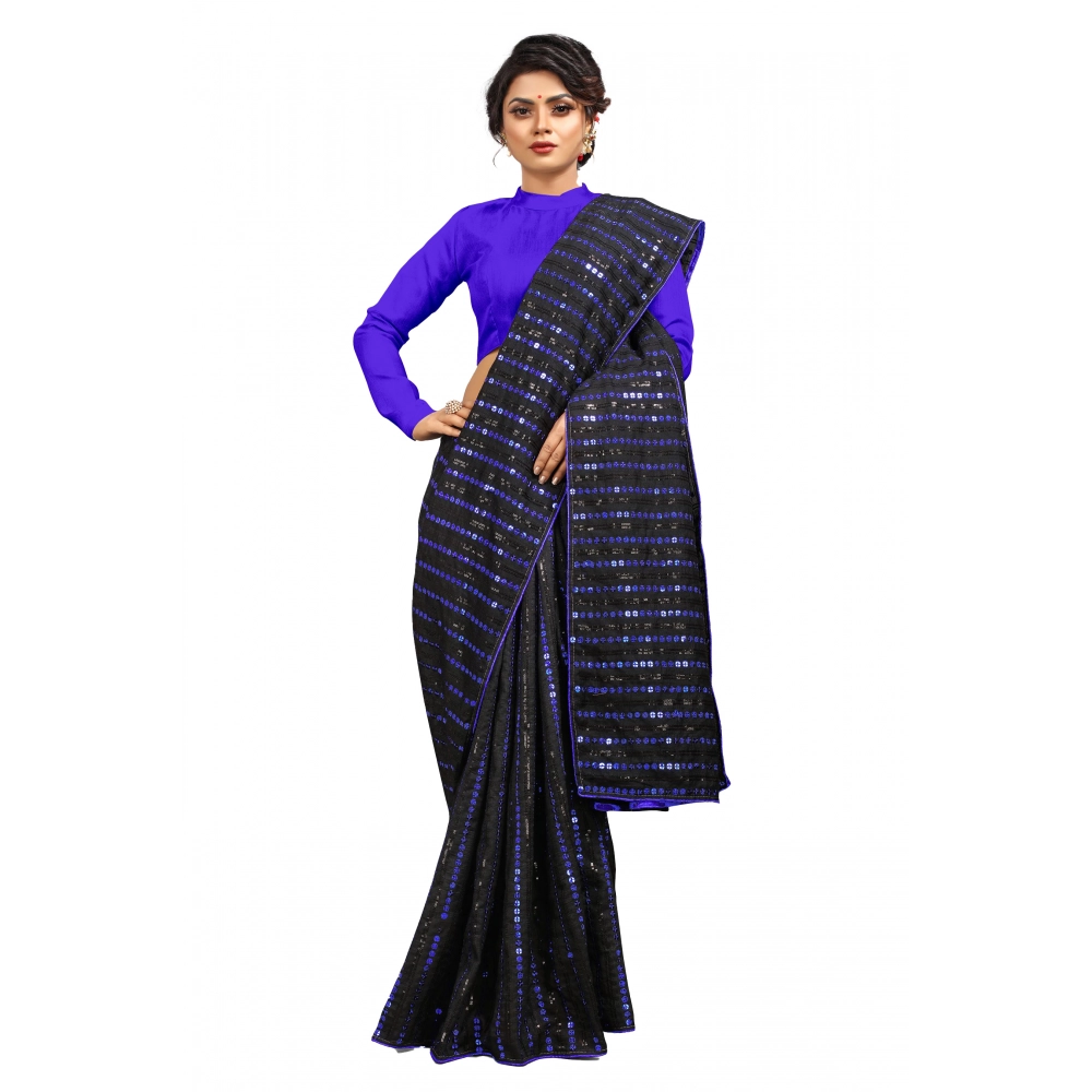 52371017641_0672a26eaf_o_d-1000x1000-1.webp Women's Vichitra Saree with Blouse (Blue, 5-6 Mtrs) - Image 1