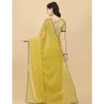 Women's Silk Blend Embellished Saree With Unstitched Blouse 5.5Mtr (Mustard) - Image 3