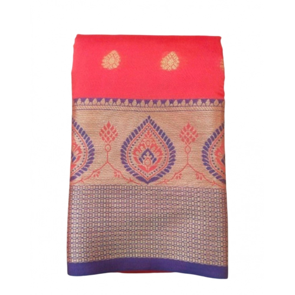 53936583657_a9ae779796_o_d-1000x1000-1.webp Women's Silk Blend Woven Saree With Unstitched Blouse 5.5Mtr (Red) - Image 1