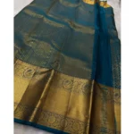 Women's Silk Printed Saree With Unstitched Blouse 5.5Mtr (Rama) - Image 3
