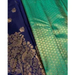Women's Silk Printed Saree With Unstitched Blouse 5.5Mtr (Royal Blue) - Image 3