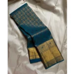 Women's Silk Printed Saree With Unstitched Blouse 5.5Mtr (Rama) - Image 2