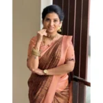 Women's Silk Printed Saree With Unstitched Blouse 5.5Mtr (Brown) - Image 3