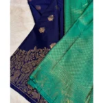 Women's Silk Printed Saree With Unstitched Blouse 5.5Mtr (Royal Blue) - Image 2