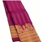 Women's Silk Printed Saree With Unstitched Blouse 5.5Mtr (Rani Pink) - Image 3