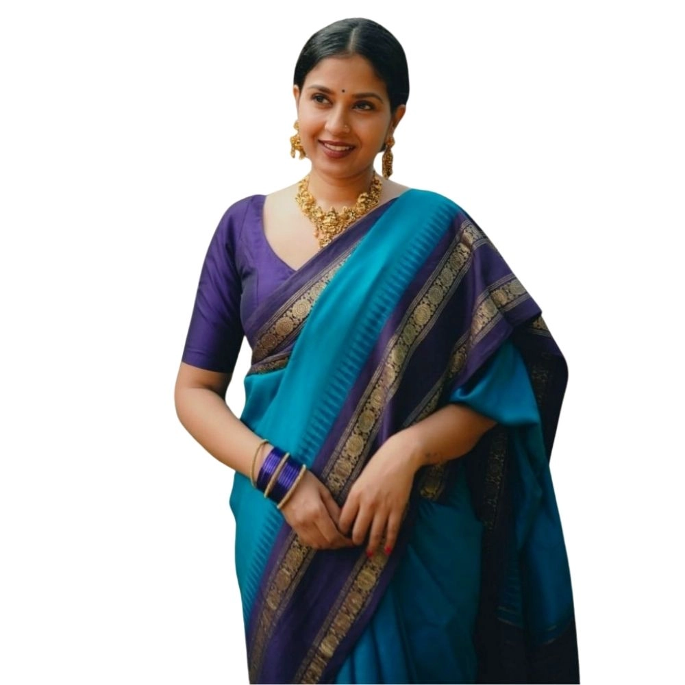 54464938982_443ae01a2a_o_d-1000x1000-1.webp Women's Silk Printed Saree With Unstitched Blouse 5.5Mtr (Blue) - Image 1