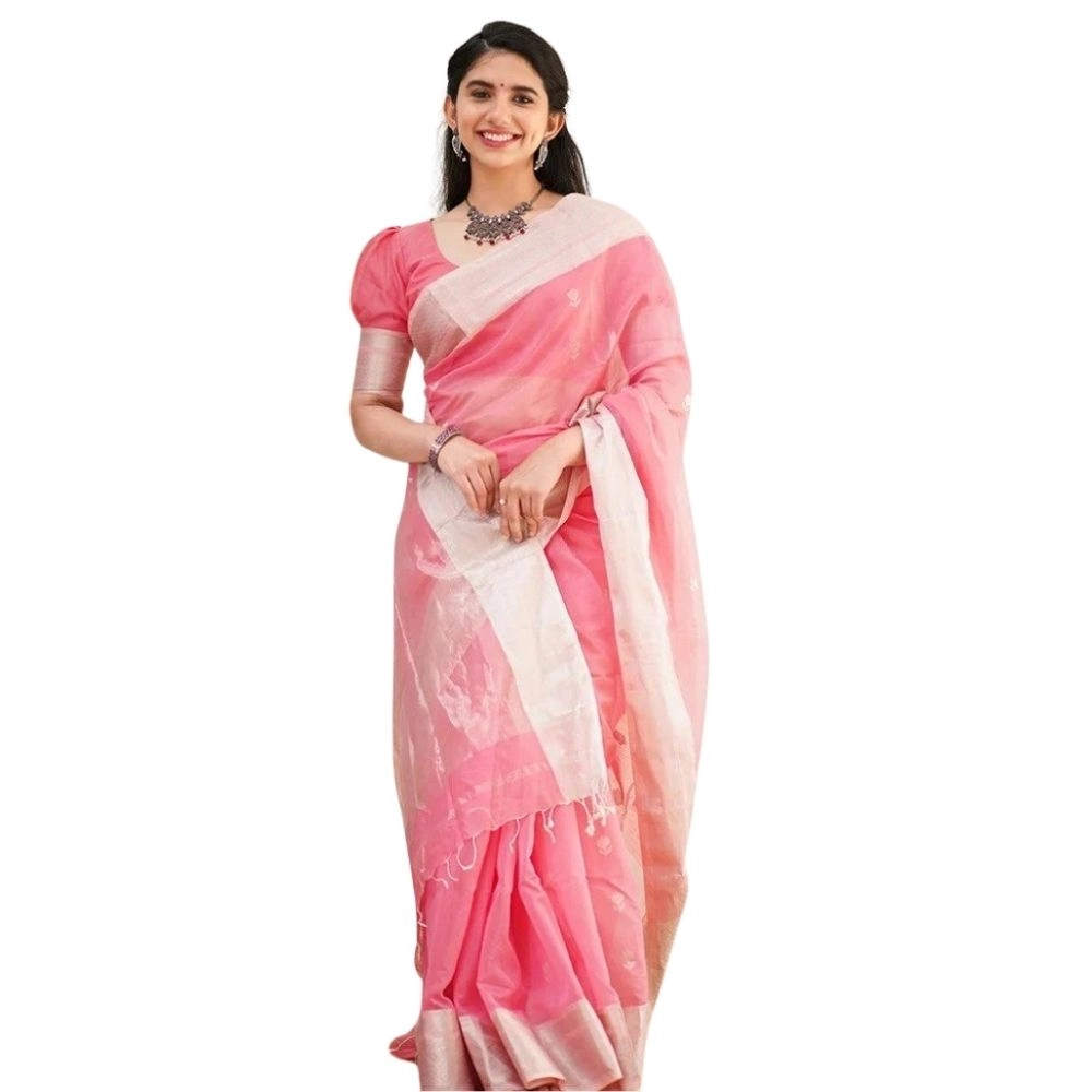 54465973404_943f4e0a2c_o_d-1000x1000-1.webp Women's Cotton Printed Saree With Unstitched Blouse 5.5Mtr (Pink) - Image 1