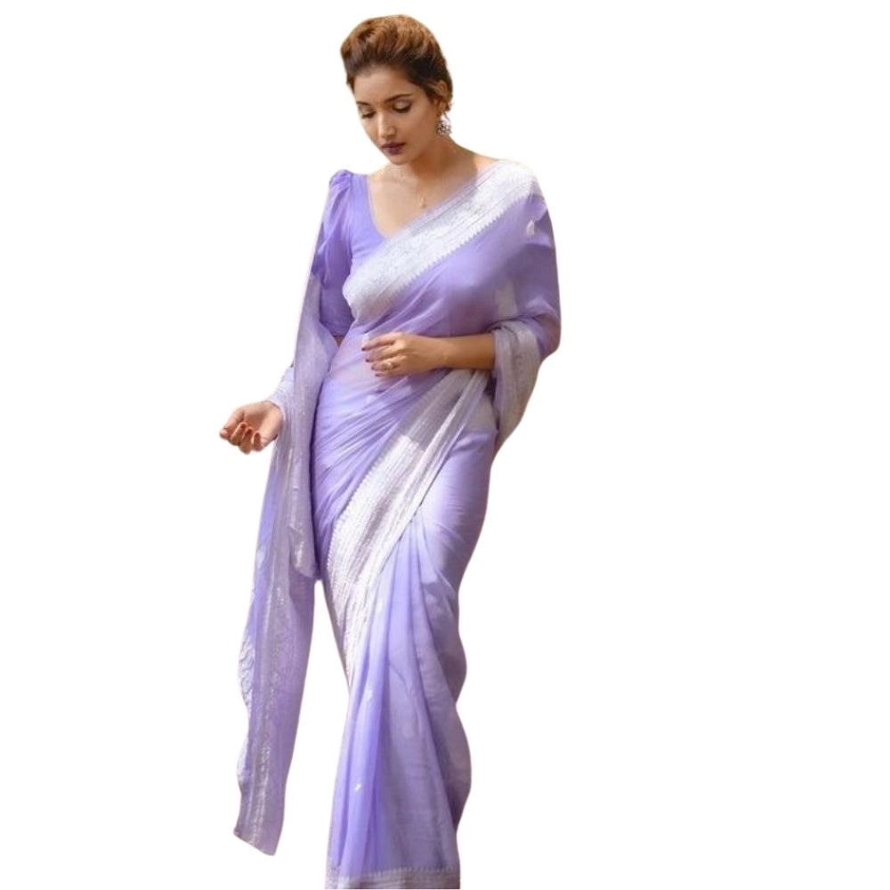 54465973559_7bb7a644bb_o_d-1000x1000-1.webp Women's Cotton Printed Saree With Unstitched Blouse 5.5Mtr (Lavender) - Image 1
