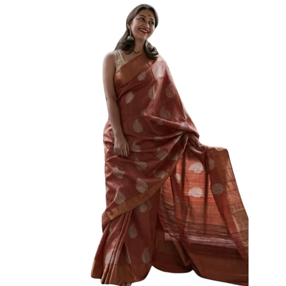 54465974004_468e9b9024_o_d-1000x1000-1.webp Women's Silk Printed Saree With Unstitched Blouse 5.5Mtr (Maroon) - Image 1