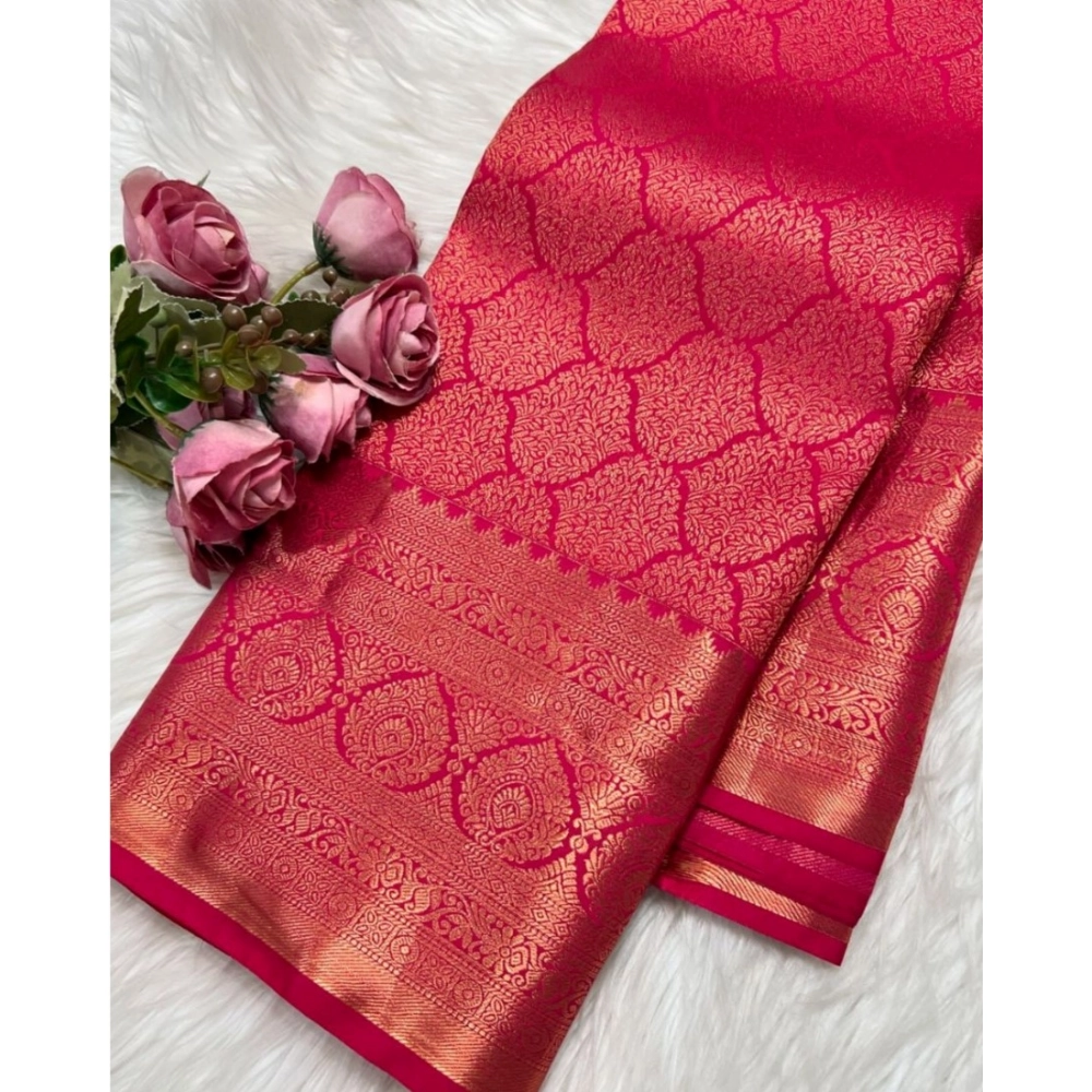 54466036313_135b41bb5c_o_d-1000x1000-1.webp Women's Silk Printed Saree With Unstitched Blouse 5.5Mtr (Rani Pink) - Image 1