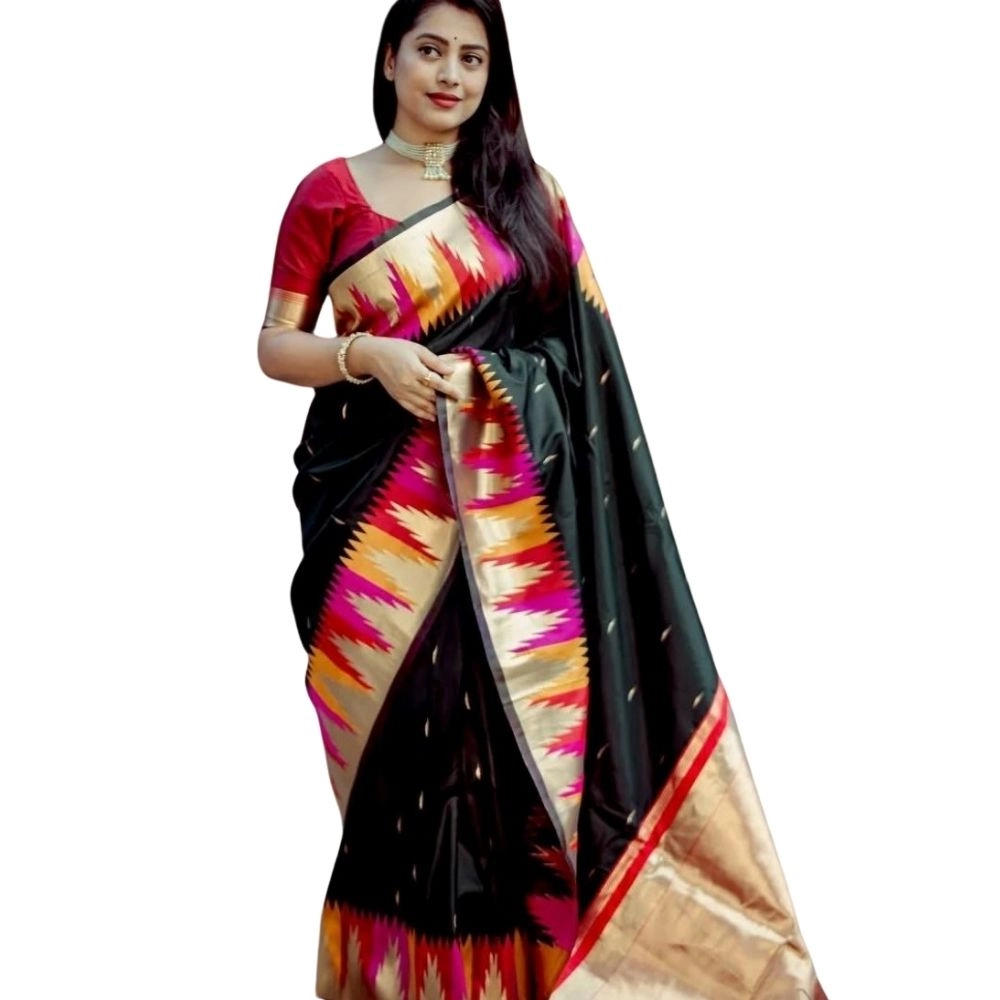 54466127670_d9bfe223d4_o_d-1000x1000-1.webp Women's Silk Printed Saree With Unstitched Blouse 5.5Mtr (Multicolor) - Image 1