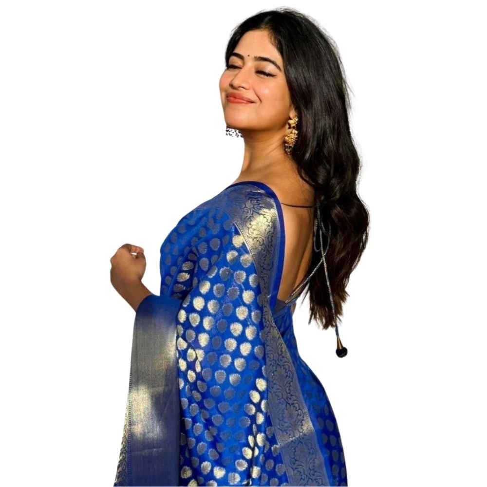 54466128415_b832915d4f_o_d-1000x1000-1.webp Women's Silk Printed Saree With Unstitched Blouse 5.5Mtr (Royal Blue) - Image 1