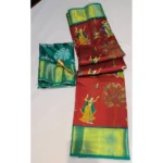 Women's Digital Dolla Silk Printed Saree With Unstitched Blouse 5.5Mtr (Brown)