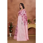 Women's Banarasi Silk Jaquard Woven Saree With Unstitched Blouse 5.5Mtr (Pink) - Image 3