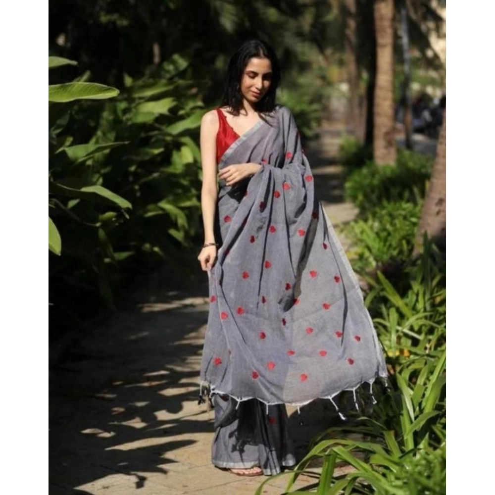 PID-62478-Generic-Women-s-Linen-Printed-Saree-With-Unstitched-Blouse-5-5-Mtr-Grey-1-1000x1000-1.webp Women's Linen Printed Saree With Unstitched Blouse 5.5Mtr (Grey) - Image 1