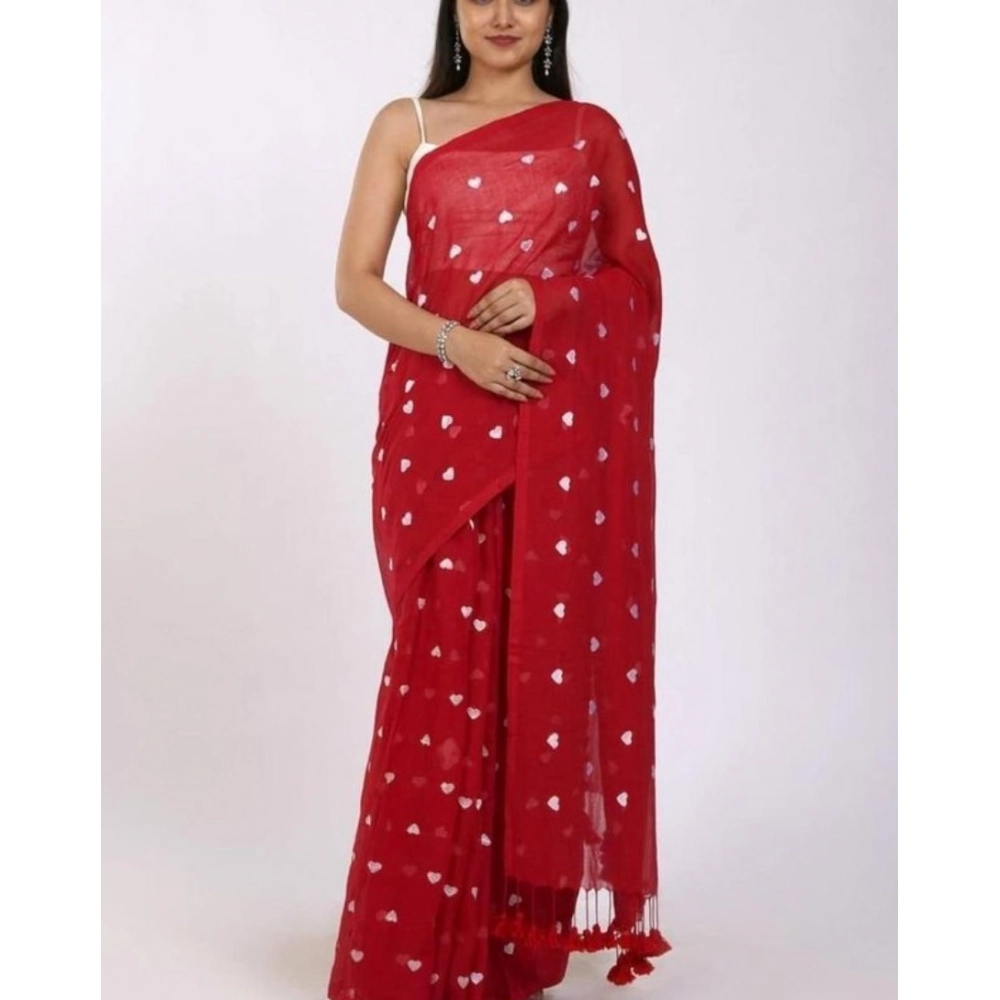 PID-62480-Generic-Women-s-Linen-Printed-Saree-With-Unstitched-Blouse-5-5-Mtr-Red-1-1000x1000-1.webp Women's Linen Printed Saree With Unstitched Blouse 5.5Mtr (Red) - Image 1
