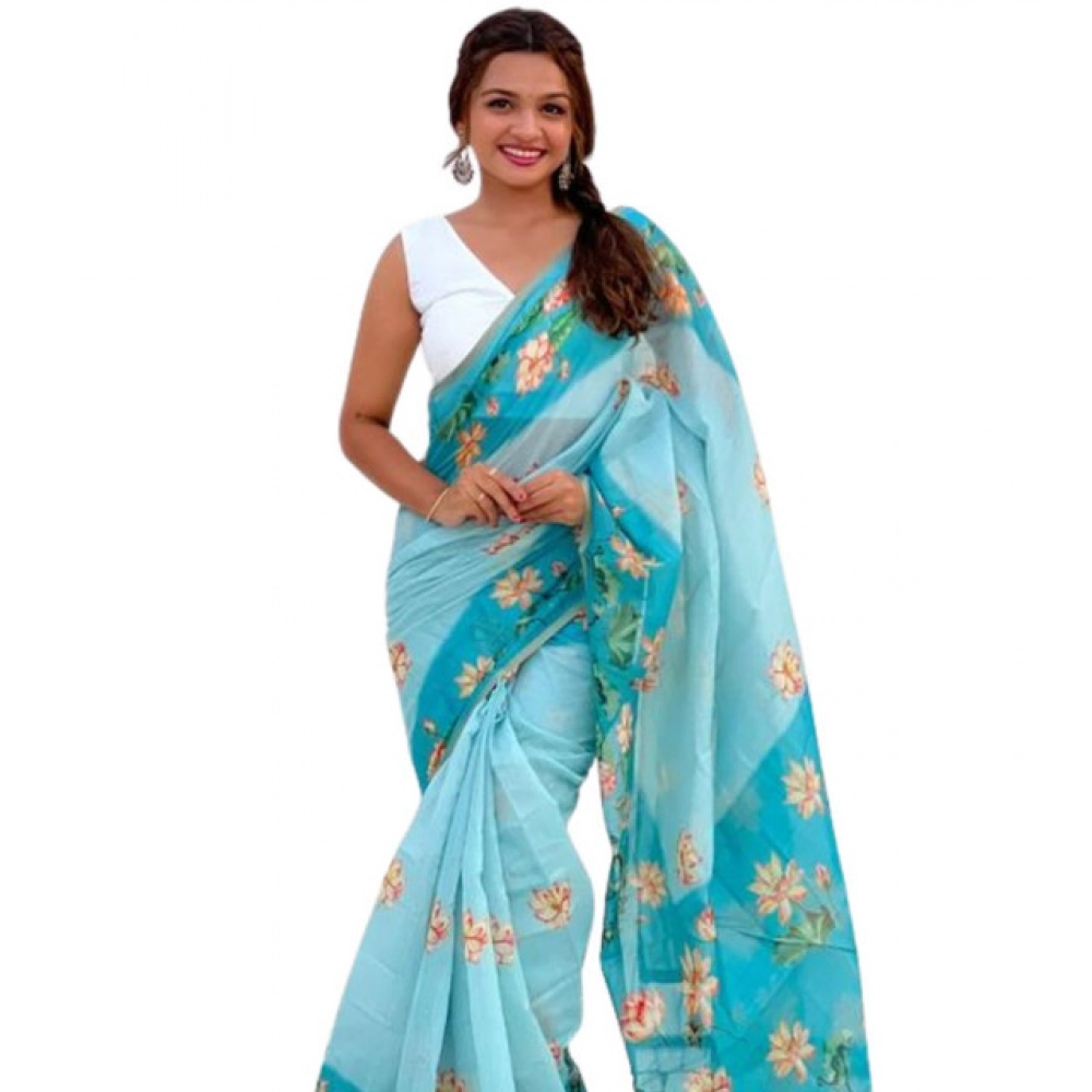 PID-65204-Women-s-Linen-Printed-Saree-With-Unstitched-Blouse-5-5-Mtr-Aqua-1-1000x1000-1.webp Women's Linen Printed Saree With Unstitched Blouse 5.5MtrĀ (Aqua) - Image 1