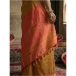 Women's Cotton Printed Saree With Unstitched Blouse 5.5Mtr (Mustrad) - Image 4