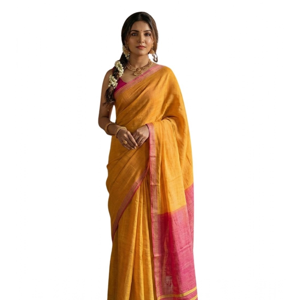 PID-65227-Women-s-Cotton-Printed-Saree-With-Unstitched-Blouse-5-5-Mtr-Gold-1-1000x1000-1.webp Women's Cotton Printed Saree With Unstitched Blouse 5.5Mtr (Yellow) - Image 1
