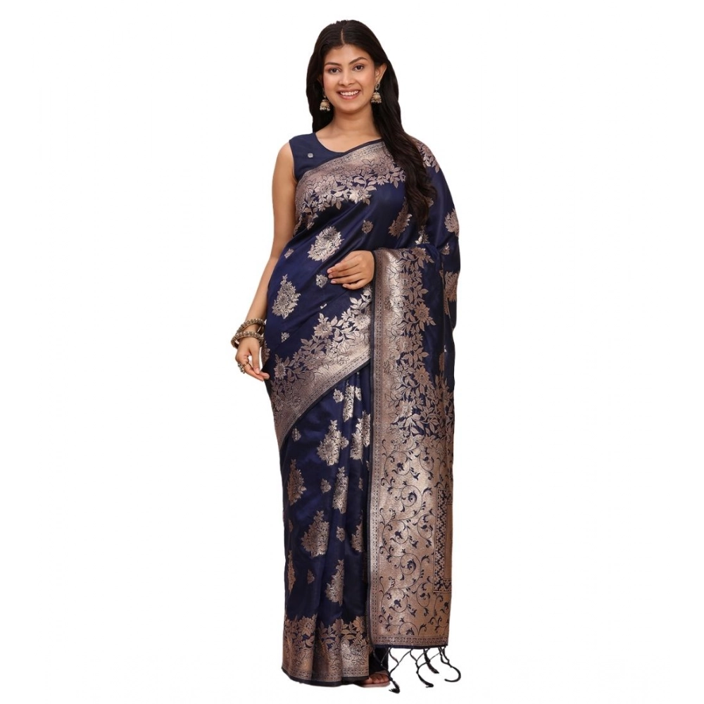 PID-65278-Women-s-Banarasi-Silk-Printed-Saree-With-Unstitched-Blouse-5-5-Mtr-Sky-Blue-1-1000x1000-1.webp Women's Banarasi Silk Printed Saree With Unstitched Blouse 5.5Mtr (Navy Blue) - Image 1