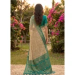 Women's Cotton Printed Saree With Unstitched Blouse 5.5Mtr (Multicolor) - Image 3