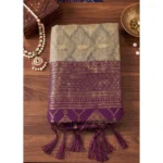 Women's Cotton Printed Saree With Unstitched Blouse 5.5Mtr (Multicolor) - Image 4